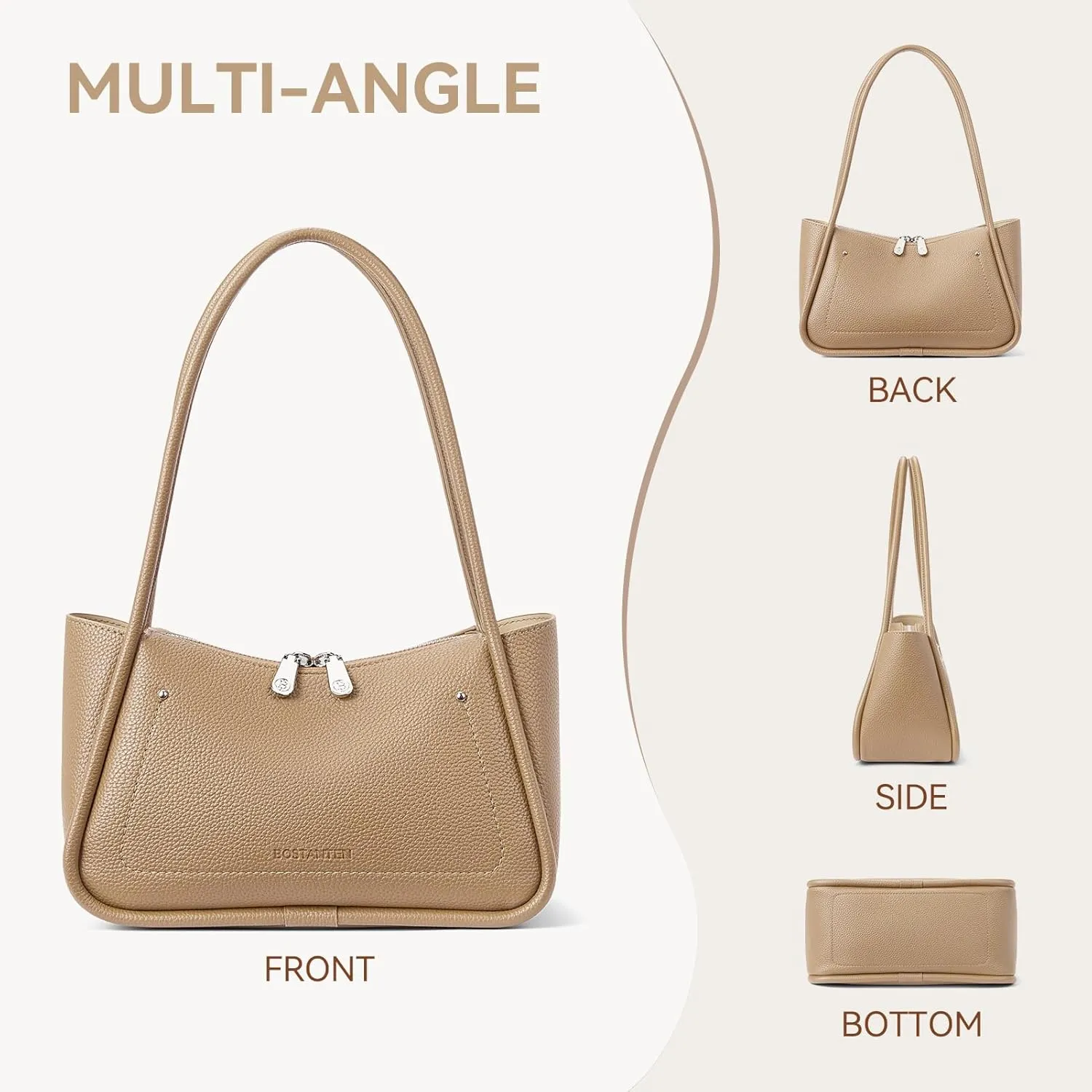 BOSTANTEN Small Purses for Women Trendy Shoulder Bag Vegan Leather Designer Hobo Handbags