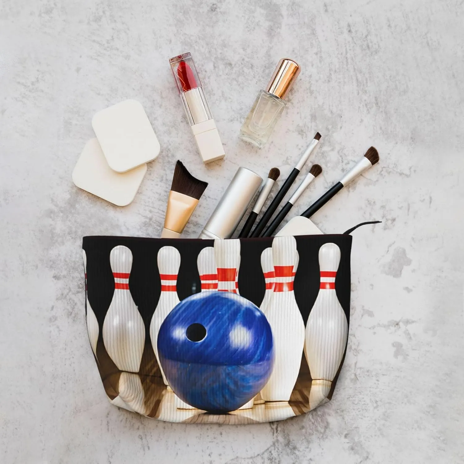 Bowling Corduroy Makeup Bag, Stylish And Durable, Portable And Lightweight
