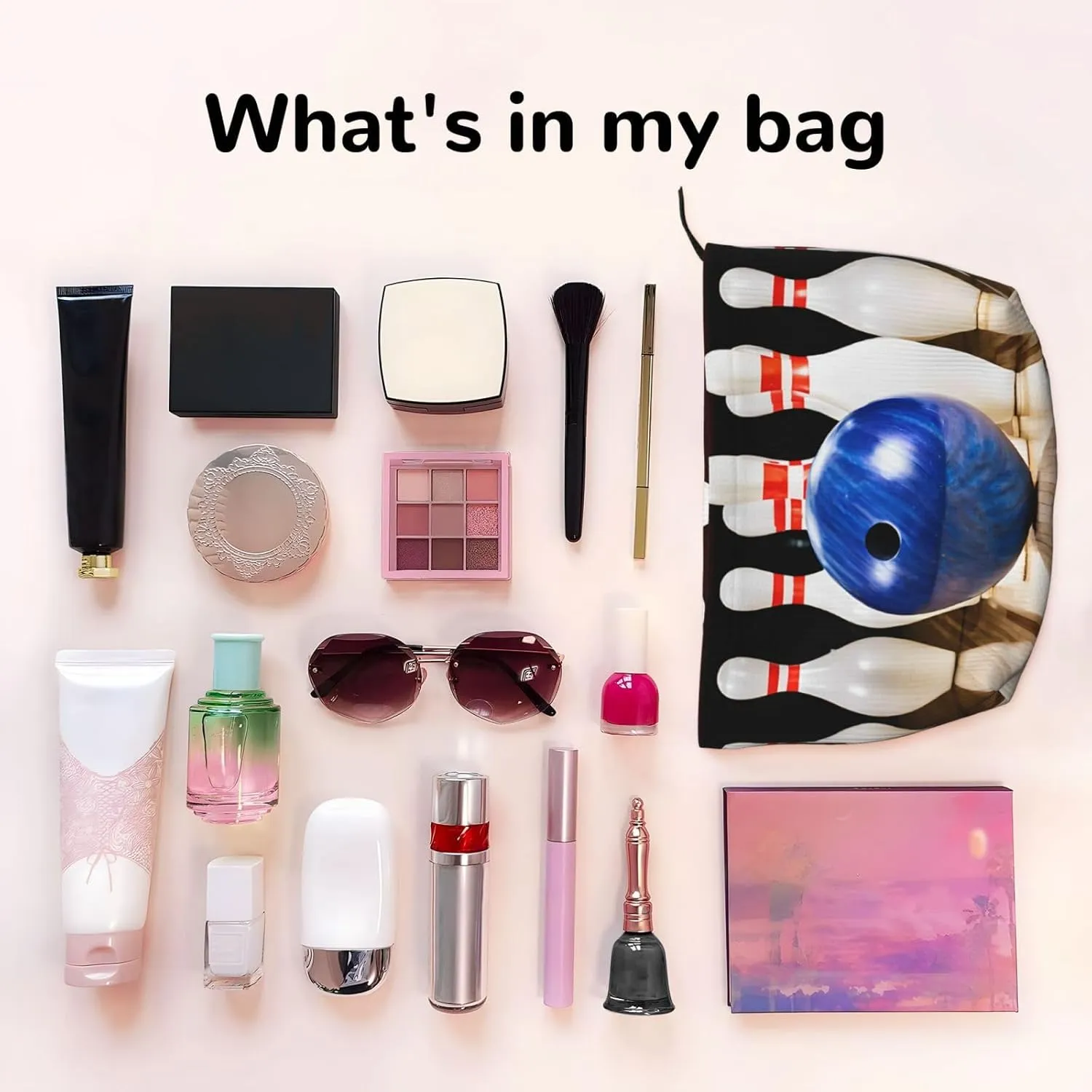 Bowling Corduroy Makeup Bag, Stylish And Durable, Portable And Lightweight