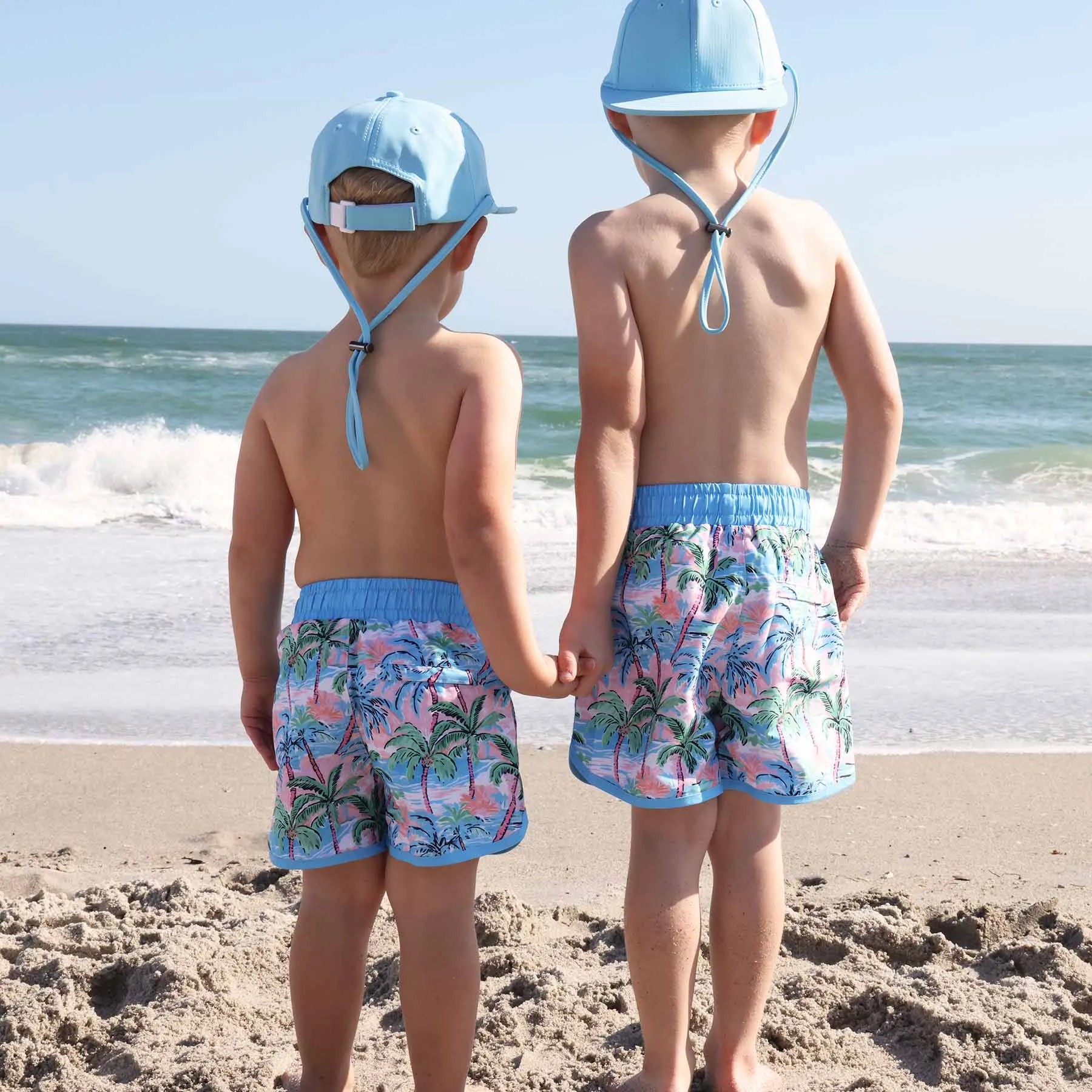 Boy's Swim Trunks | Pastel Palms