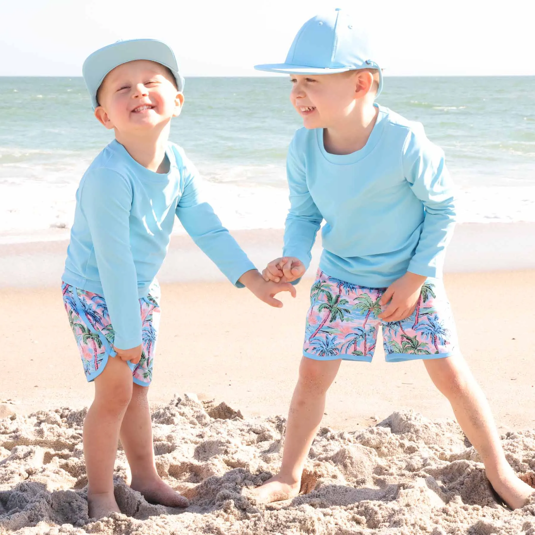 Boy's Swim Trunks | Pastel Palms