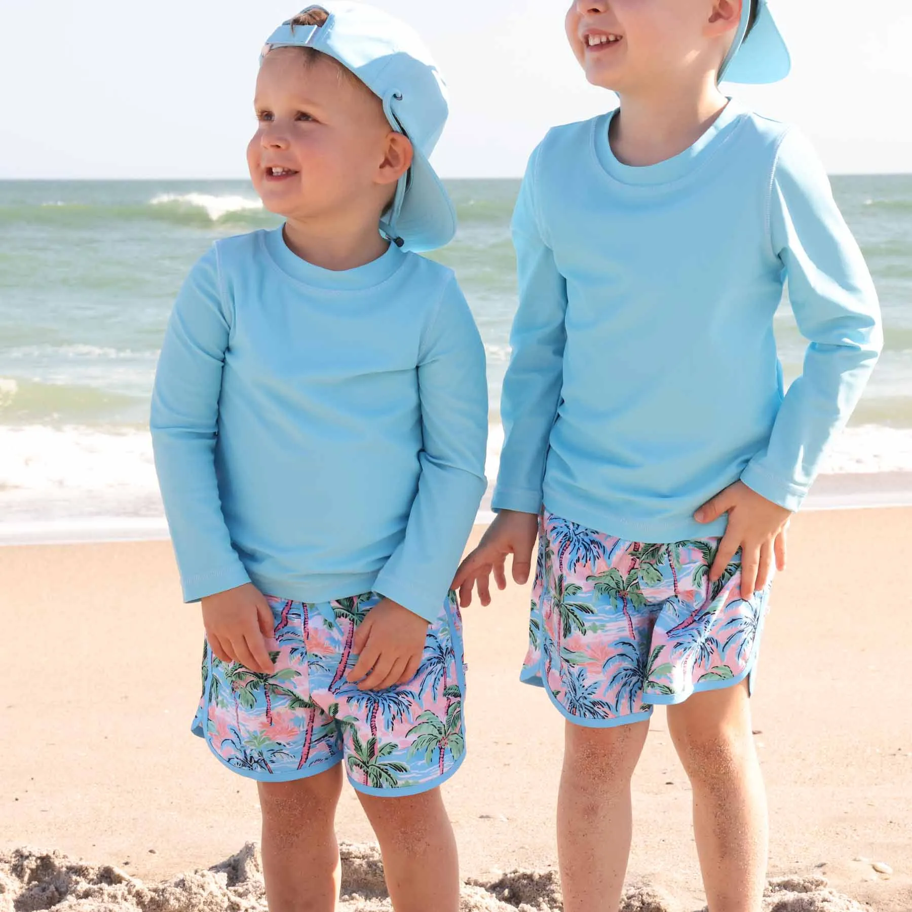 Boy's Swim Trunks | Pastel Palms