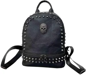 BXCNCKD Women Skull Handbag Backpack Large Capacity Gothic Shoulder Bag Studded Doctor Handbag Backpack (FA1101)