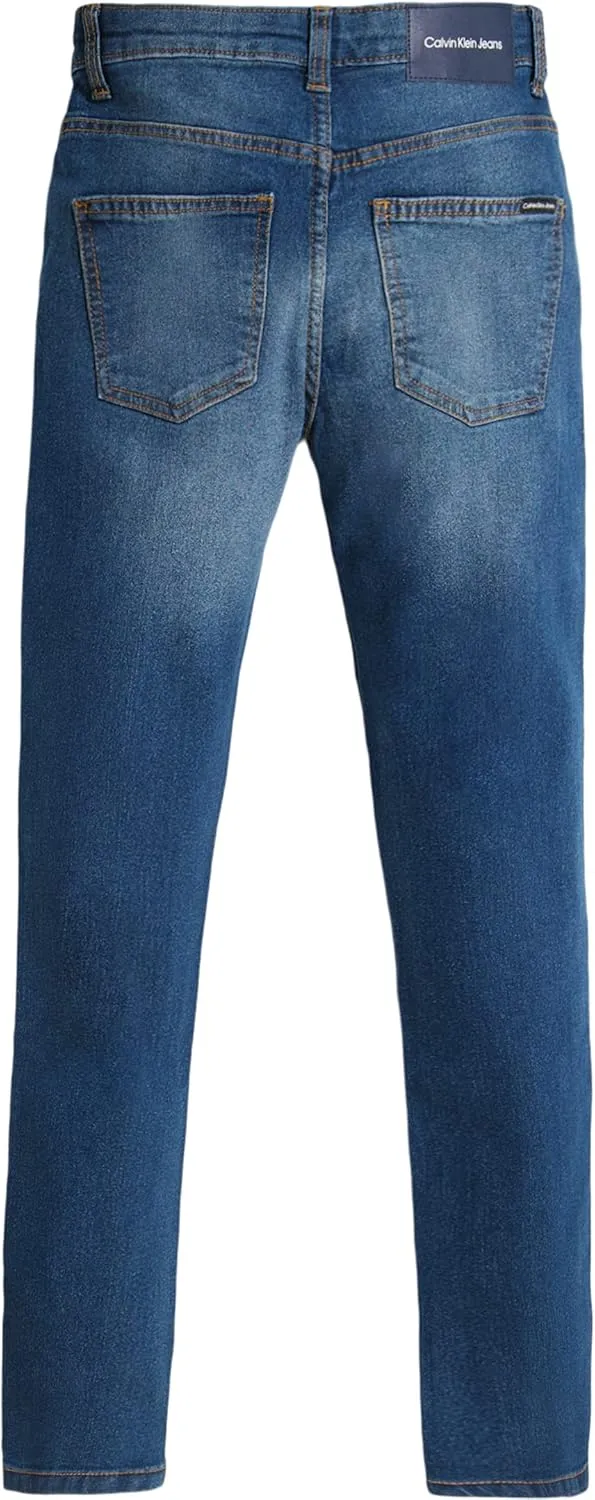 Calvin Klein Boys' Skinny Fit Stretch Denim Jeans, 5-Pocket Style, Zipper Fly & Button Closure