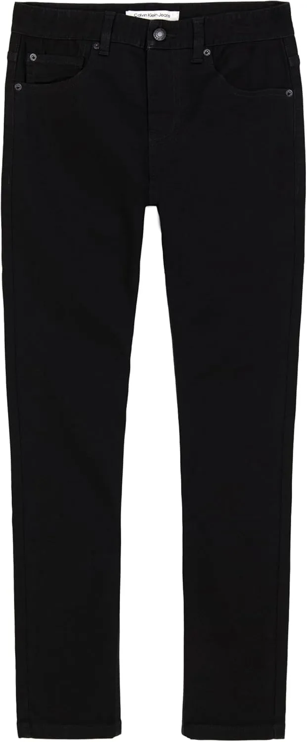Calvin Klein Boys' Skinny Fit Stretch Denim Jeans, 5-Pocket Style, Zipper Fly & Button Closure