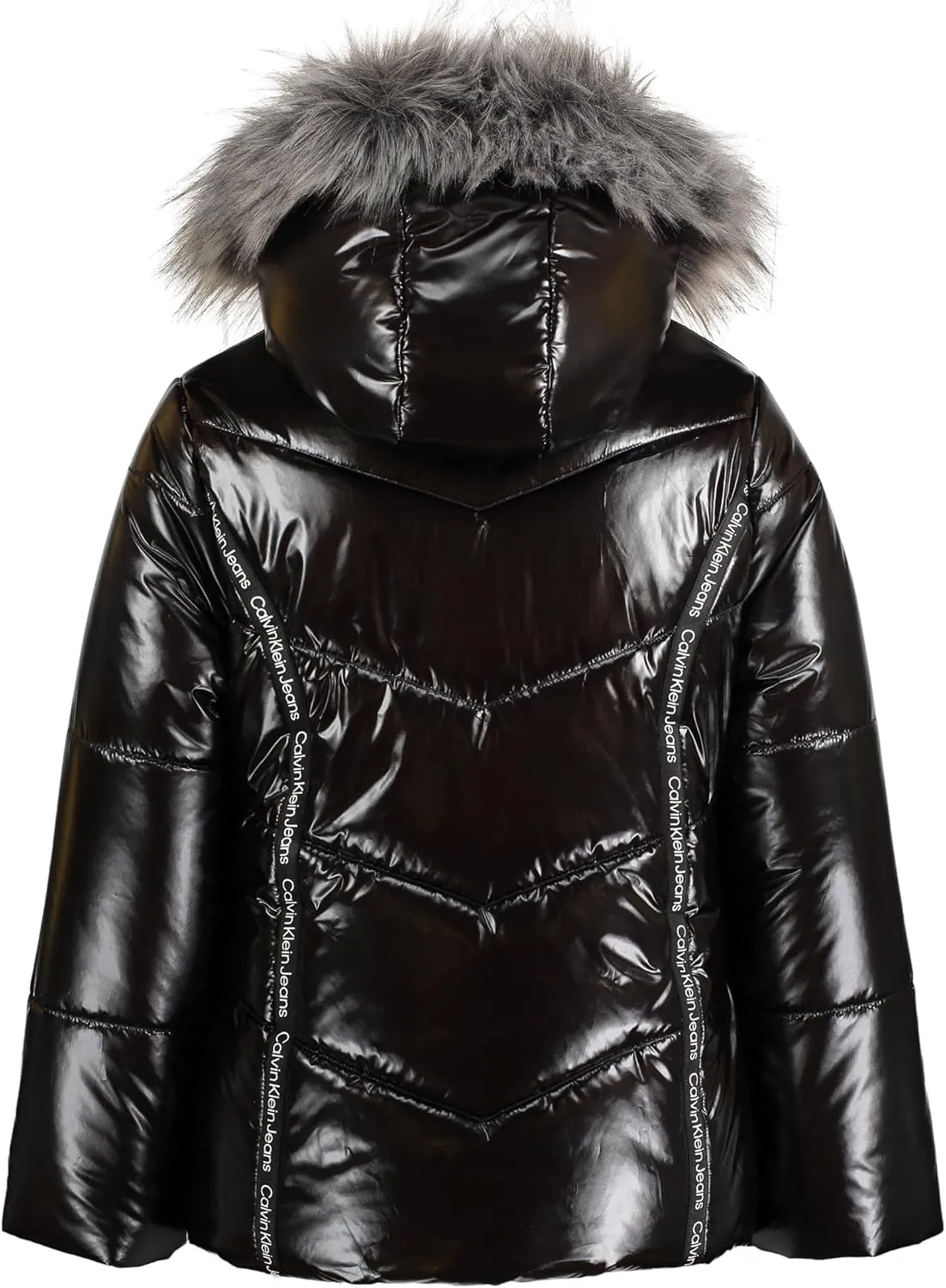 Calvin Klein girls Hooded Winter Puffer Jacket, Full-length Heavyweight Coat With Fleece Lining