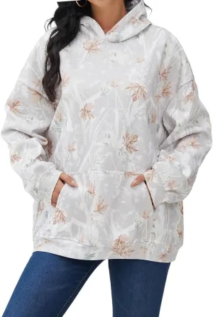 Camo Hoodie Womens Mens Maple Leaf Fleece Hooded Sweatshirt Oversized Camouflage Hoodies For Women Trendy