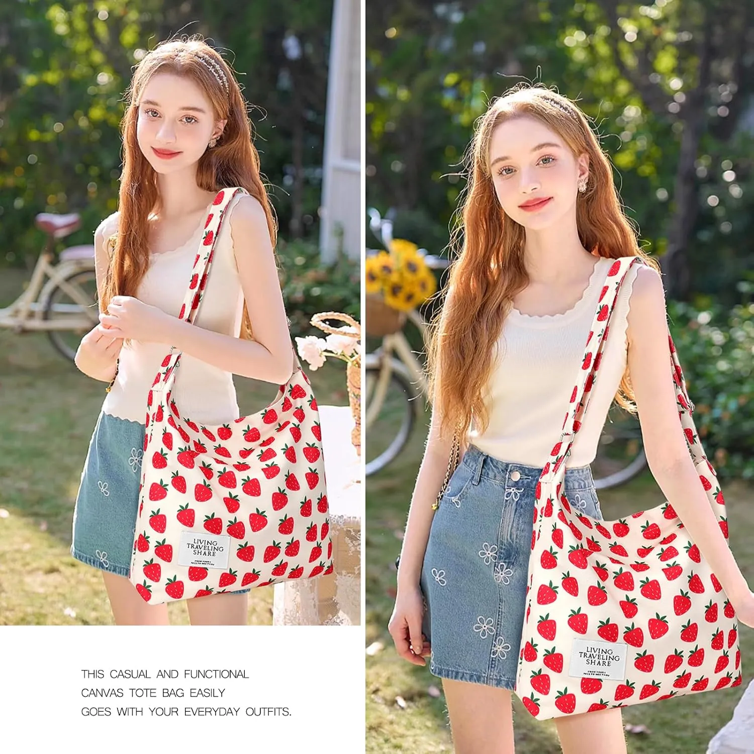 Canvas Tote Bag with External Pocket Design, Stylish Appearance, Adjustable Shoulder Strap