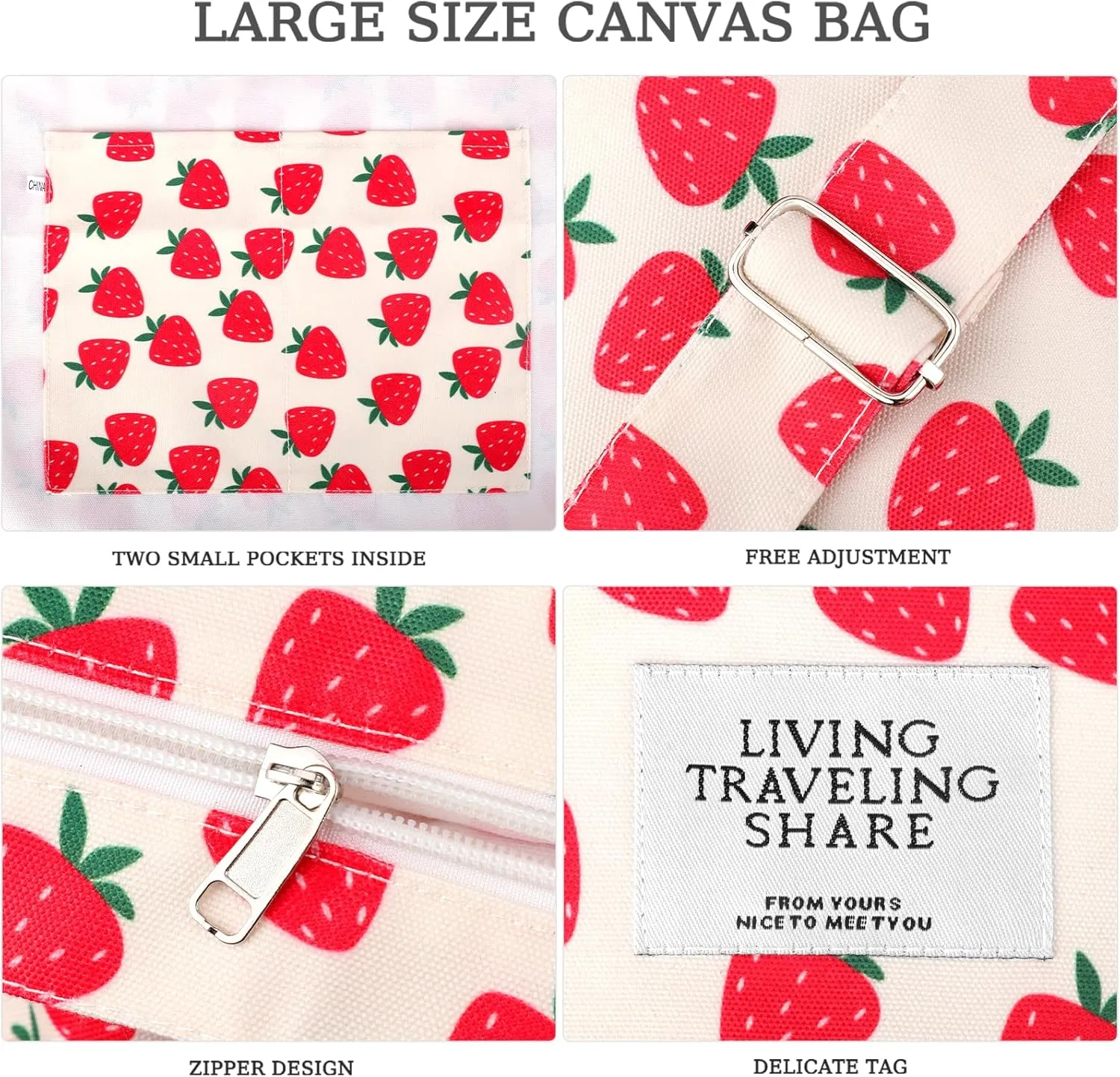Canvas Tote Bag with External Pocket Design, Stylish Appearance, Adjustable Shoulder Strap
