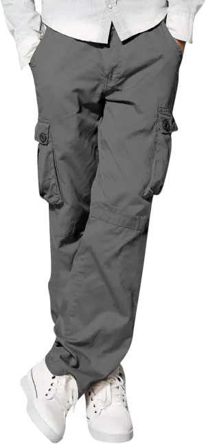 Cargo Sweatpants for Men Loose Fit Mens Joggers with Zip Pockets Mens Trousers Straight Fit Mens Cotton Dress Pants