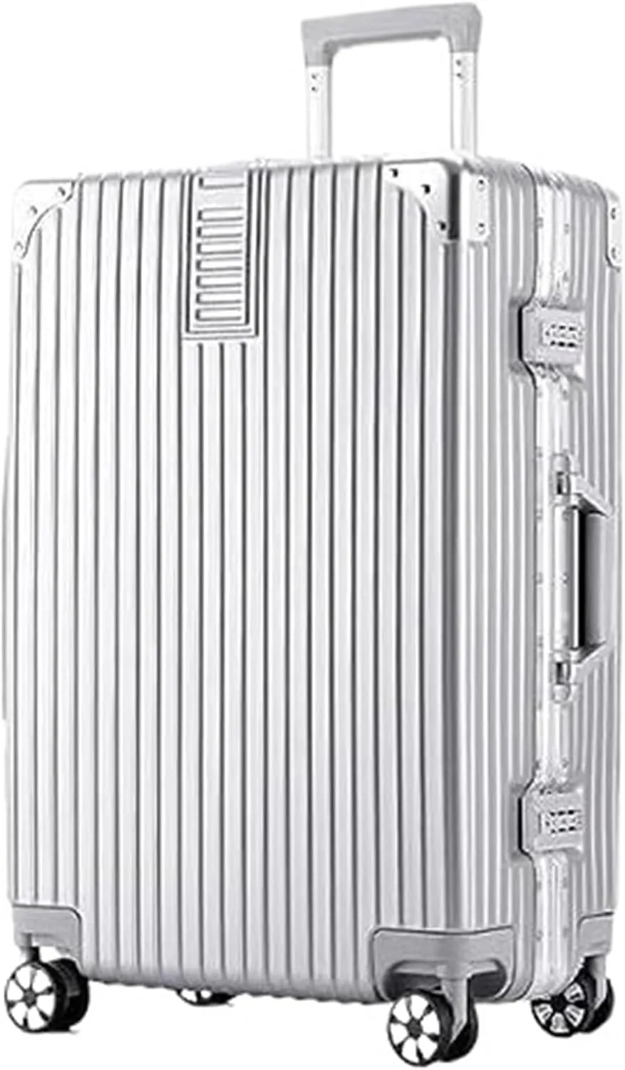 Carry-on Suitcase Luggage Lightweight Luggage,Spinner Double Wheel  Hardshell Suitcases for Travel Suitcase Carry-on Suitcases Carry On Luggages,Silver-24inch