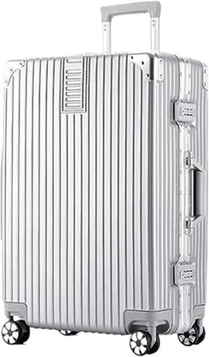 Carry-on Suitcase Luggage Lightweight Luggage,Spinner Double Wheel  Hardshell Suitcases for Travel Suitcase Carry-on Suitcases Carry On Luggages,Silver-24inch