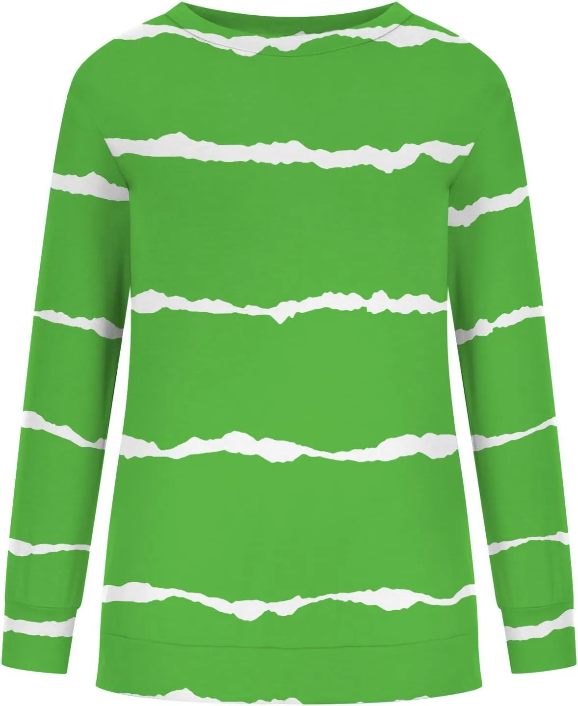 Ceboyel Womens Long Sleeve Shirts Striped Print Sweatshirt Crewneck Pullover Tops Trendy Casual Fall Clothes 2023