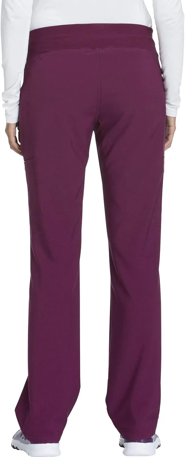 Cherokee Scrubs for Women Mid Rise Straight Leg Scrub Pants For Women Pull-on Bottoms with 6 Pockets & 360 Stretch - CK002