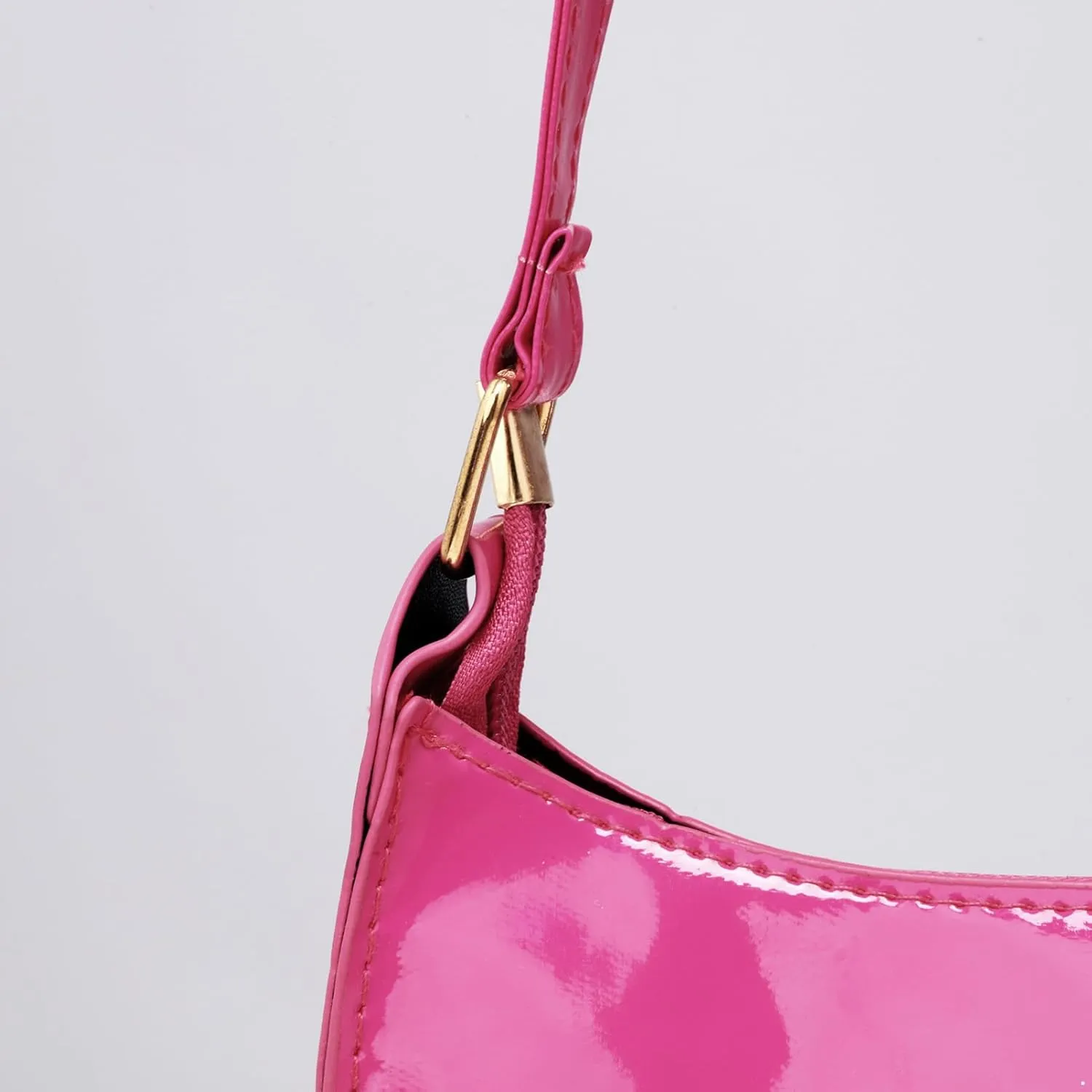 CHICTRY Glossy Shoulder Bag for Women, Simple Patent Leather Clutch Shoulder Purses Handbags