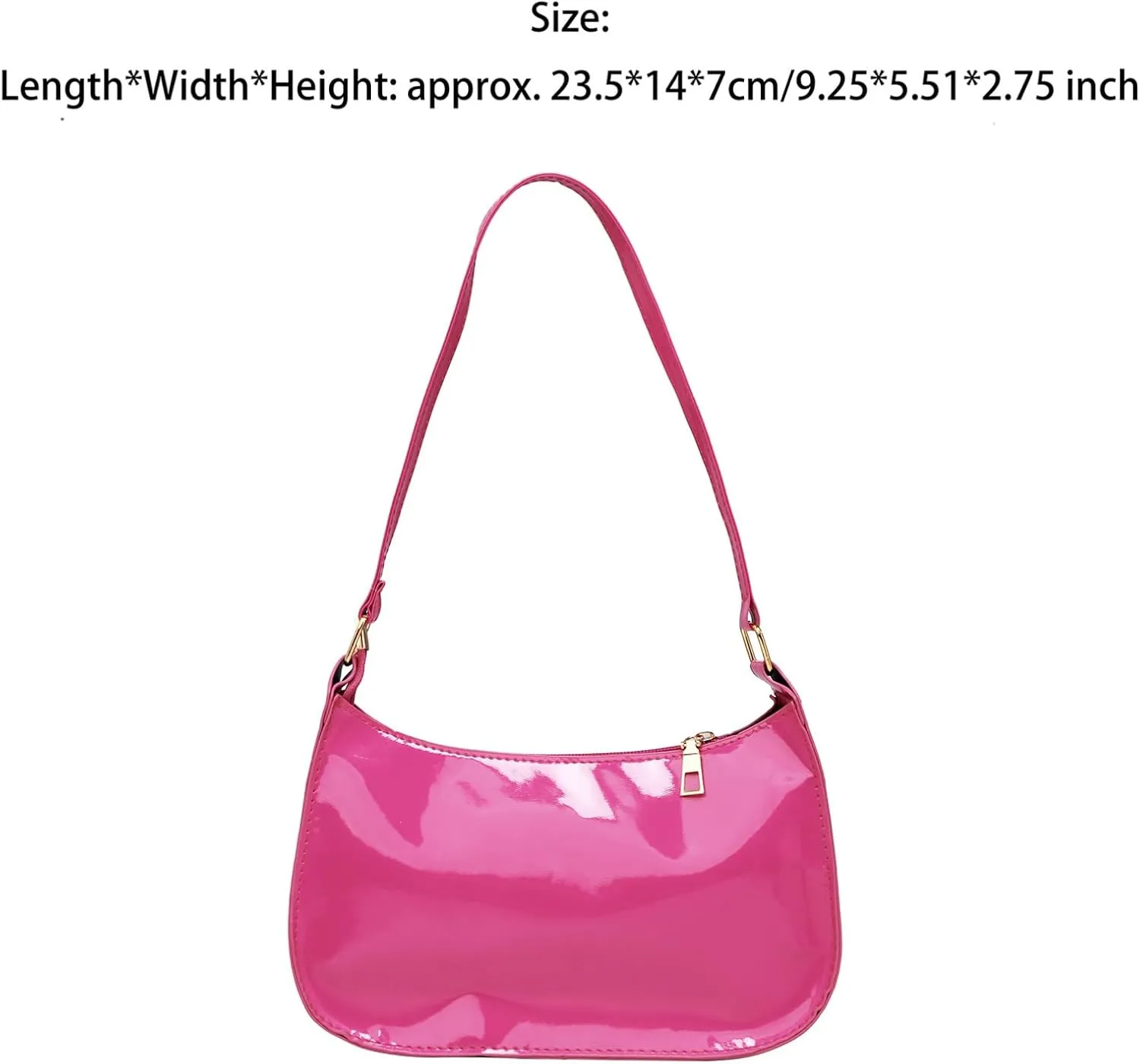 CHICTRY Glossy Shoulder Bag for Women, Simple Patent Leather Clutch Shoulder Purses Handbags