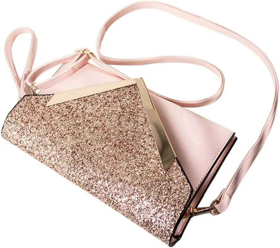 CLISPEED Stylish Sequin Clutch Bag Handbag for Women Fashion Evening Bag Wedding
