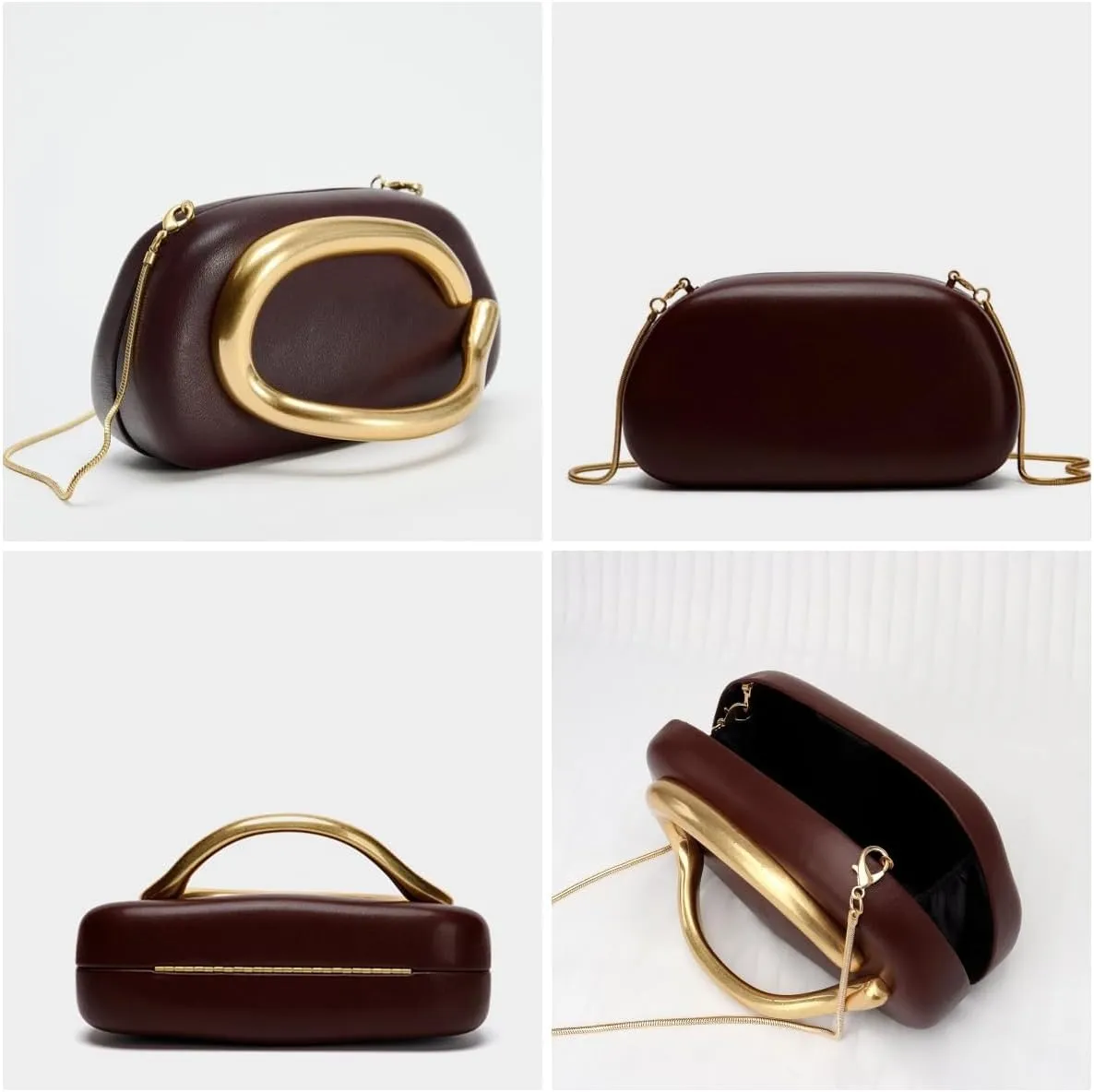 Clutch Purse Women Evening Bag Unique Trendy Purse for Women 2025 Vegan Leather Handbag Acrylic Clutch Box