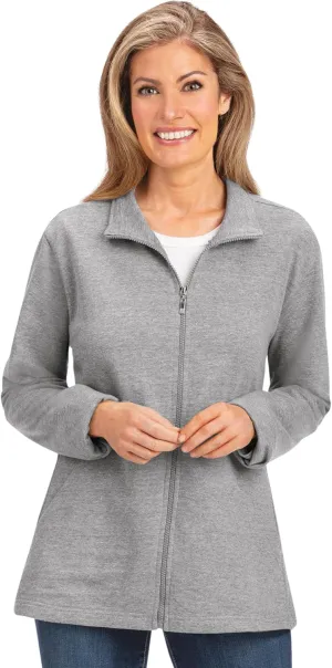 Collections Etc Stylish French Terry Zip Front Jacket with Flattering Collar