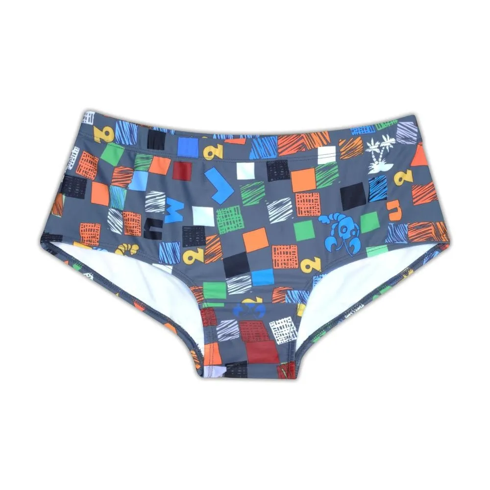 Color Square Swim Trunks