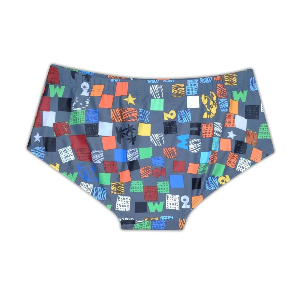 Color Square Swim Trunks