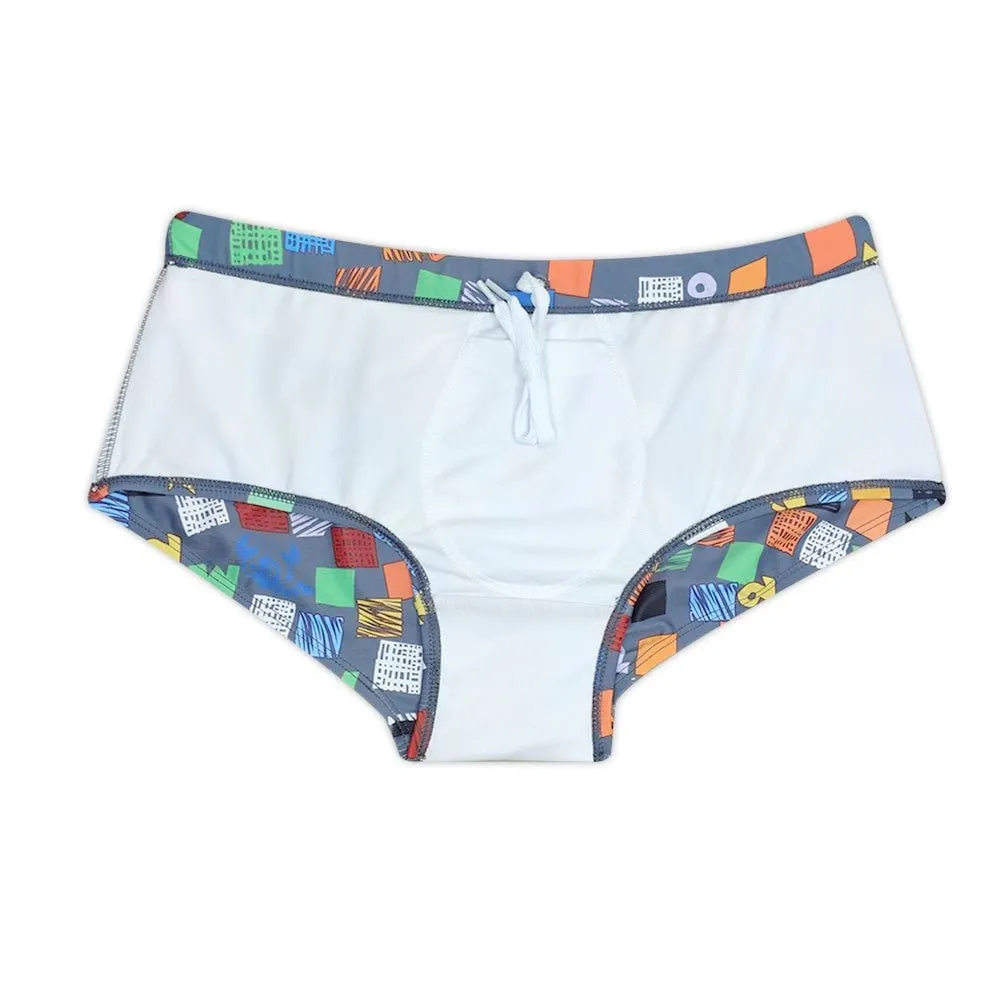 Color Square Swim Trunks