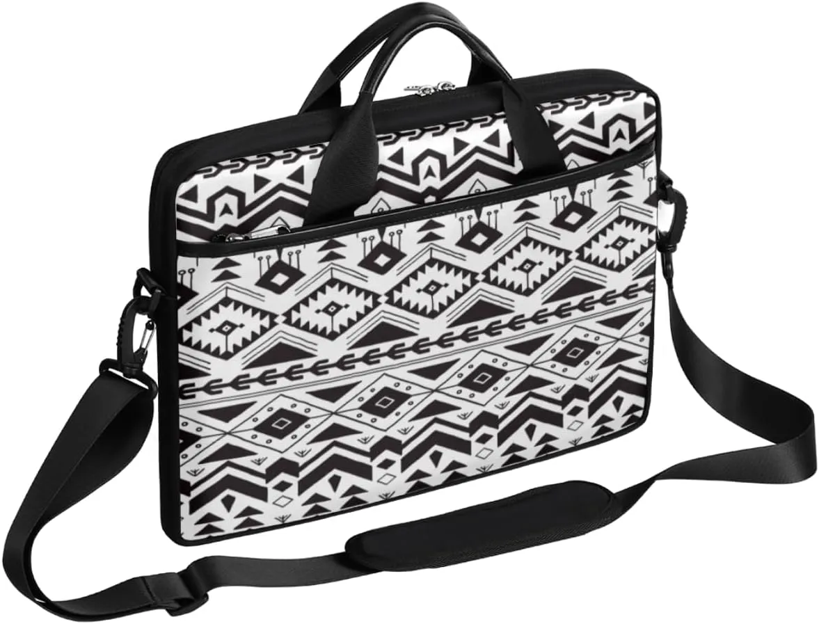 Contemporary Ethnic Pattern Laptop Computer Bag Waterproof Shoulder Messenger Bag 13-15 inch Durable Laptop Tote Bag with Shoulder Strap Handle Lightweight Crossbody Briefcase