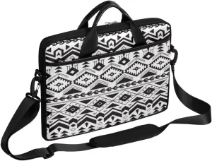 Contemporary Ethnic Pattern Laptop Computer Bag Waterproof Shoulder Messenger Bag 13-15 inch Durable Laptop Tote Bag with Shoulder Strap Handle Lightweight Crossbody Briefcase
