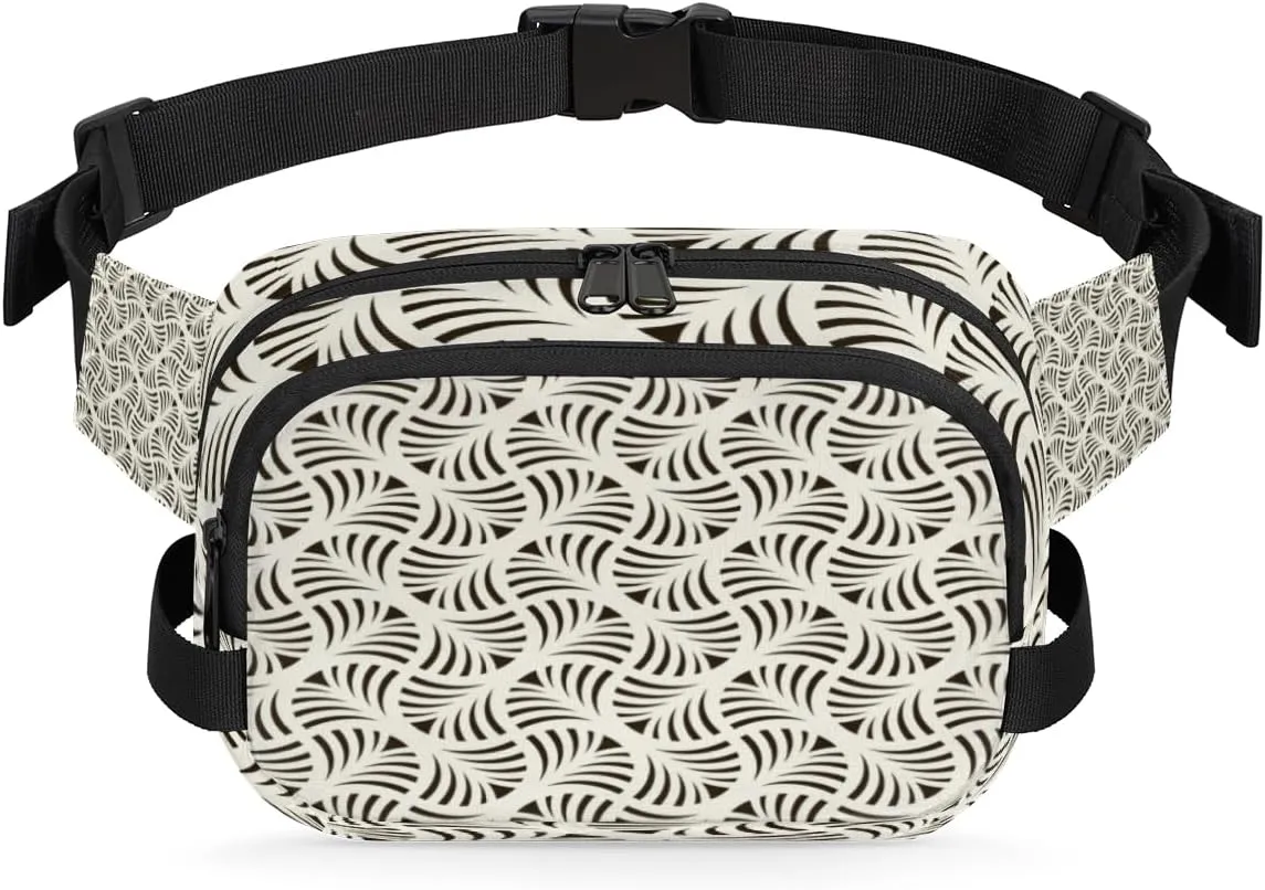 Contemporary Geometric Pattern Fanny Packs for Women Men Fashion Waist Packs Belt Bag Water-resistant Crossbody Bag Waist Pouch Waist Pack Hip Bum Bag for Hiking Casual Travel Cycling