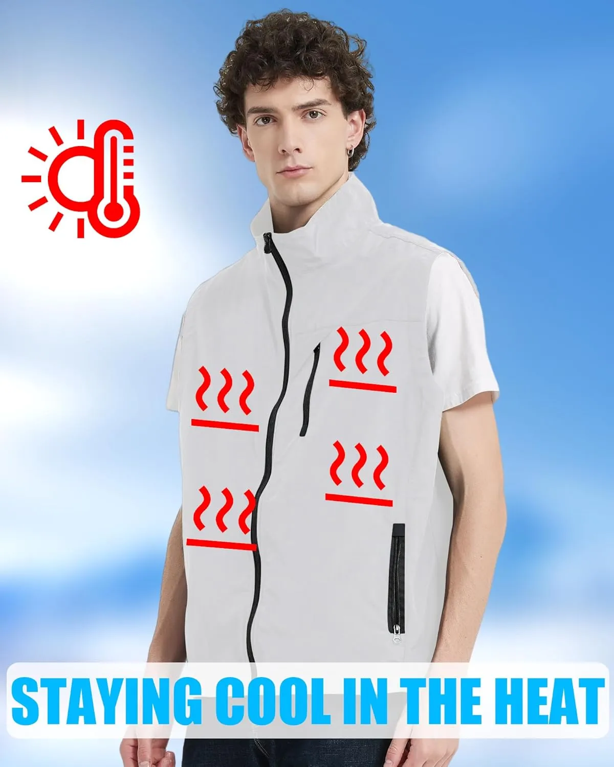 Cooling Vest for Men and Women, with 24 Ice Bags, 6 Cooling Zones, Unique Gift for Summer