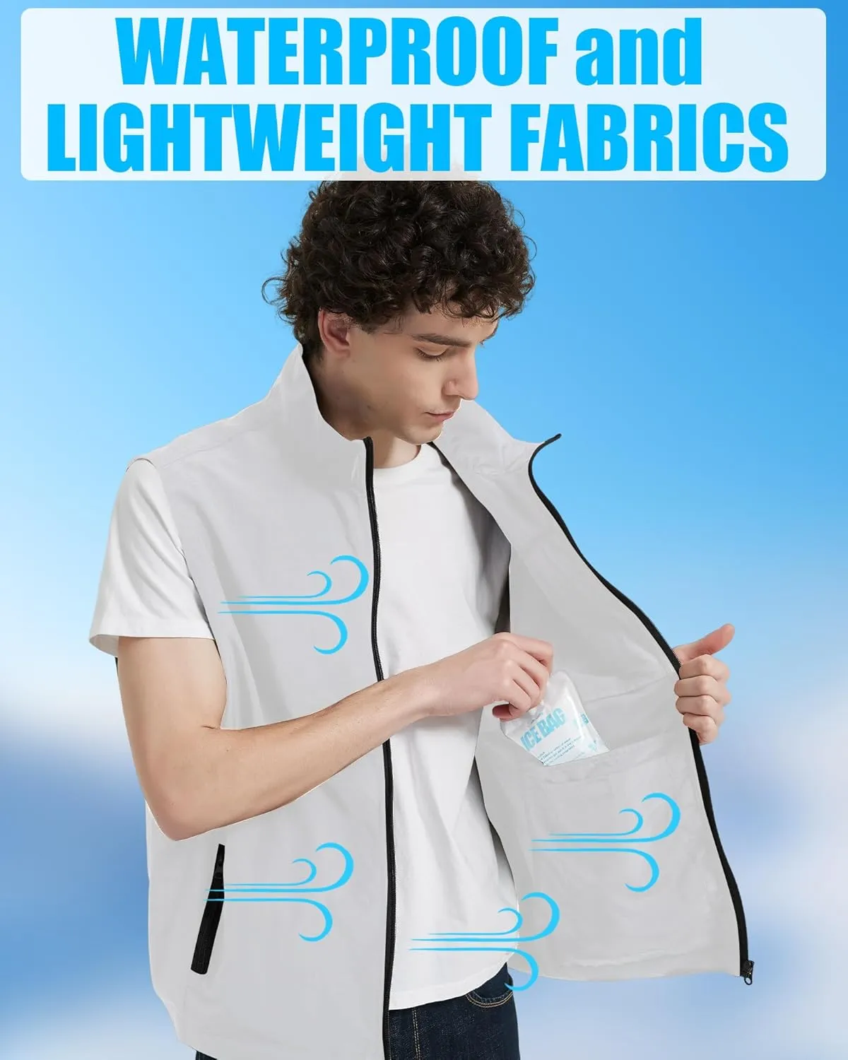 Cooling Vest for Men and Women, with 24 Ice Bags, 6 Cooling Zones, Unique Gift for Summer