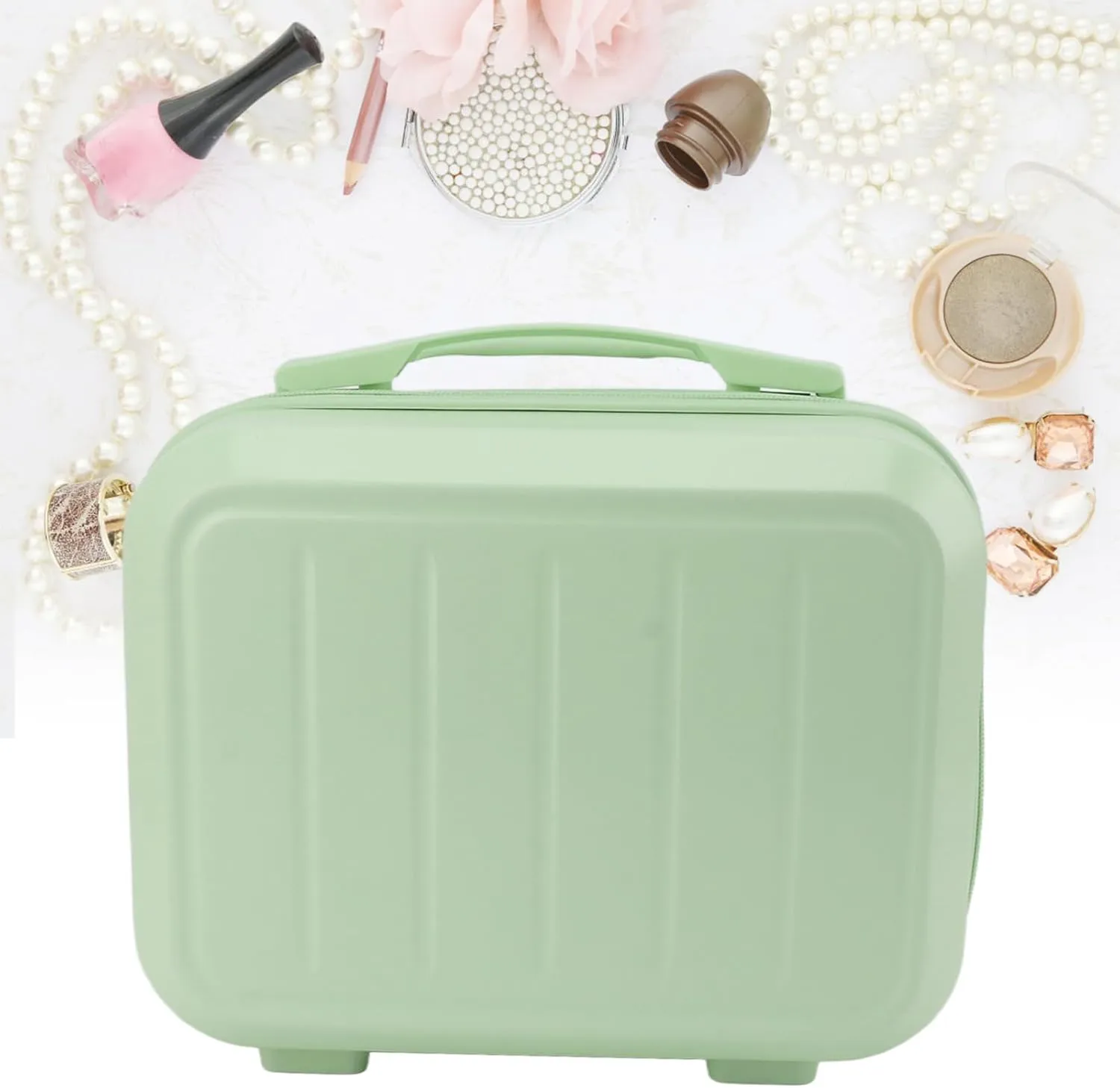 Cosmetic Bag, 14 Inch Stylish and Portable Cosmetic Case for Travel (Avocado Green)