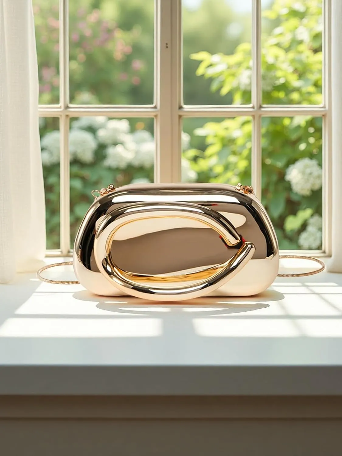 Elegant Acrylic Clutch Purse for Women -Summer Evening Bag with Chain Strap, Unique Formal Party Handbag