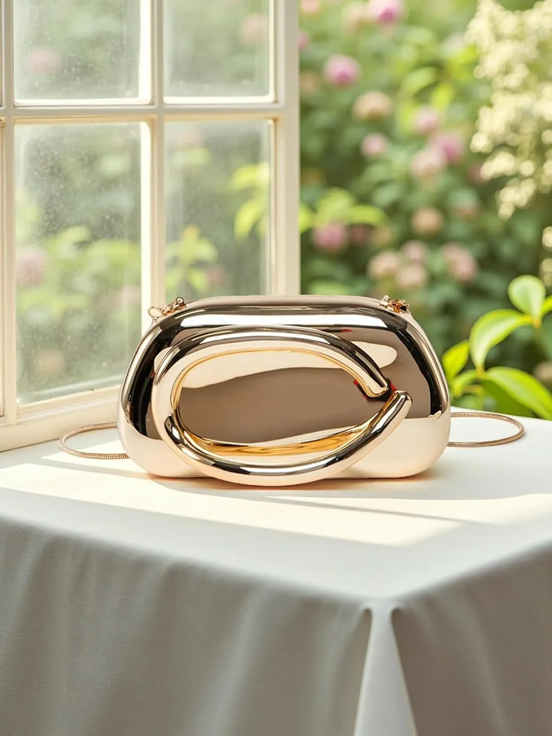 Elegant Acrylic Clutch Purse for Women -Summer Evening Bag with Chain Strap, Unique Formal Party Handbag