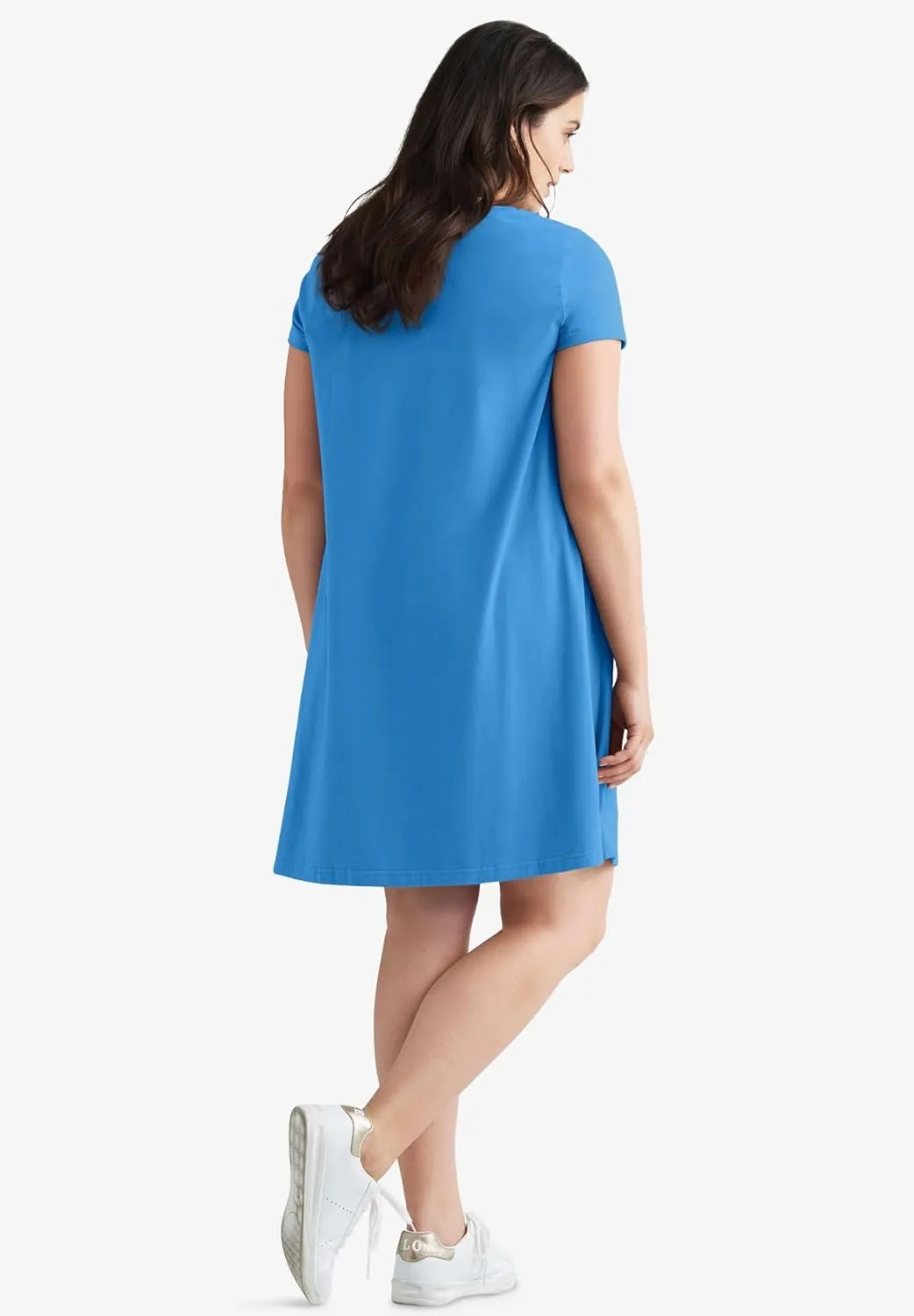 ellos Women's Plus Size A-Line Knit Tee Dress