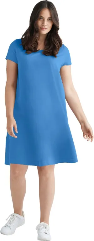 ellos Women's Plus Size A-Line Knit Tee Dress