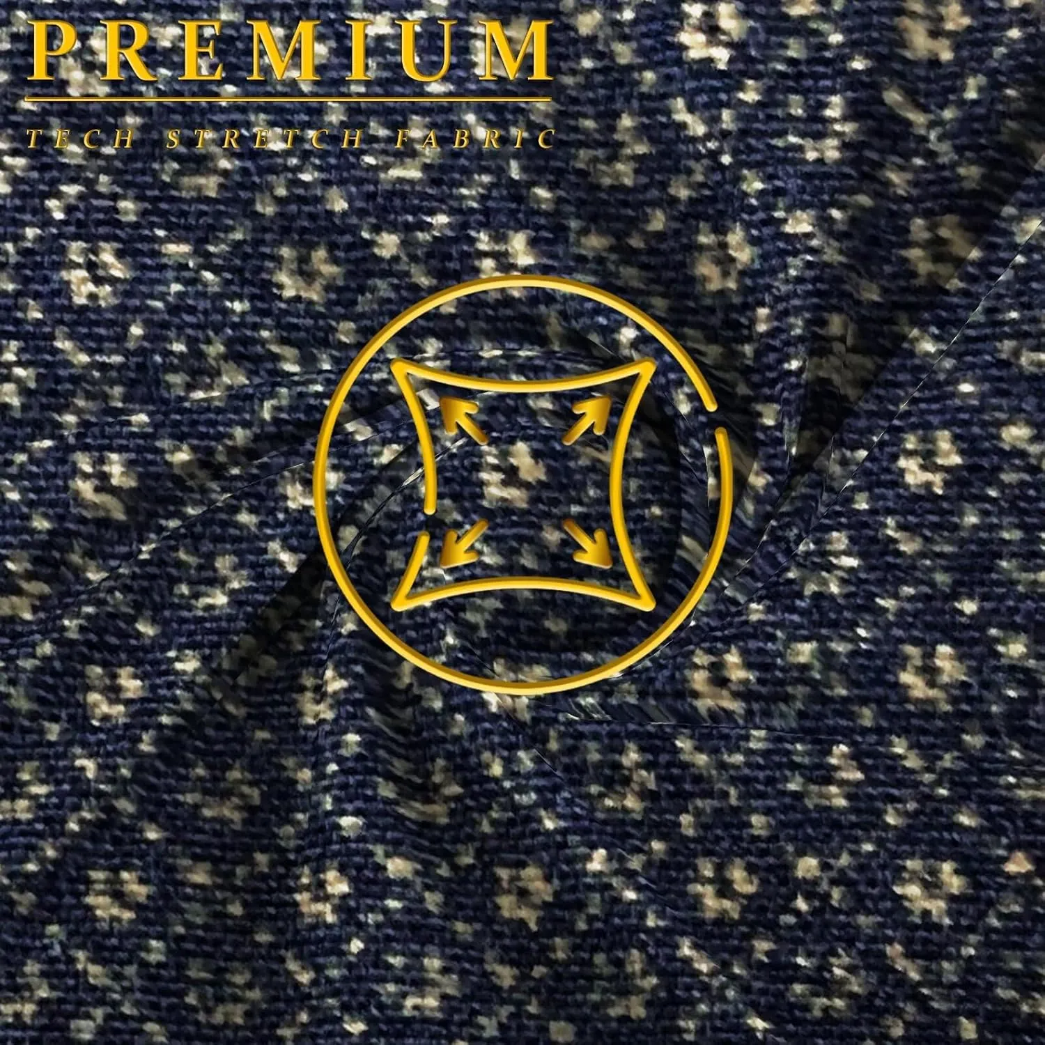 ETHANOL Mens Slim Fit Short Sleeve Button Down Polo Tech Stretch Printed Shirt