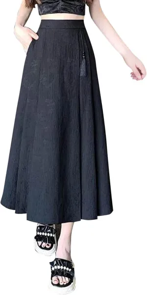 Floral Print Loose Fit Skirt for Women Maxi Long Midi Knee High Modest High Cut Skirt Women 2025 Trendy Y2K