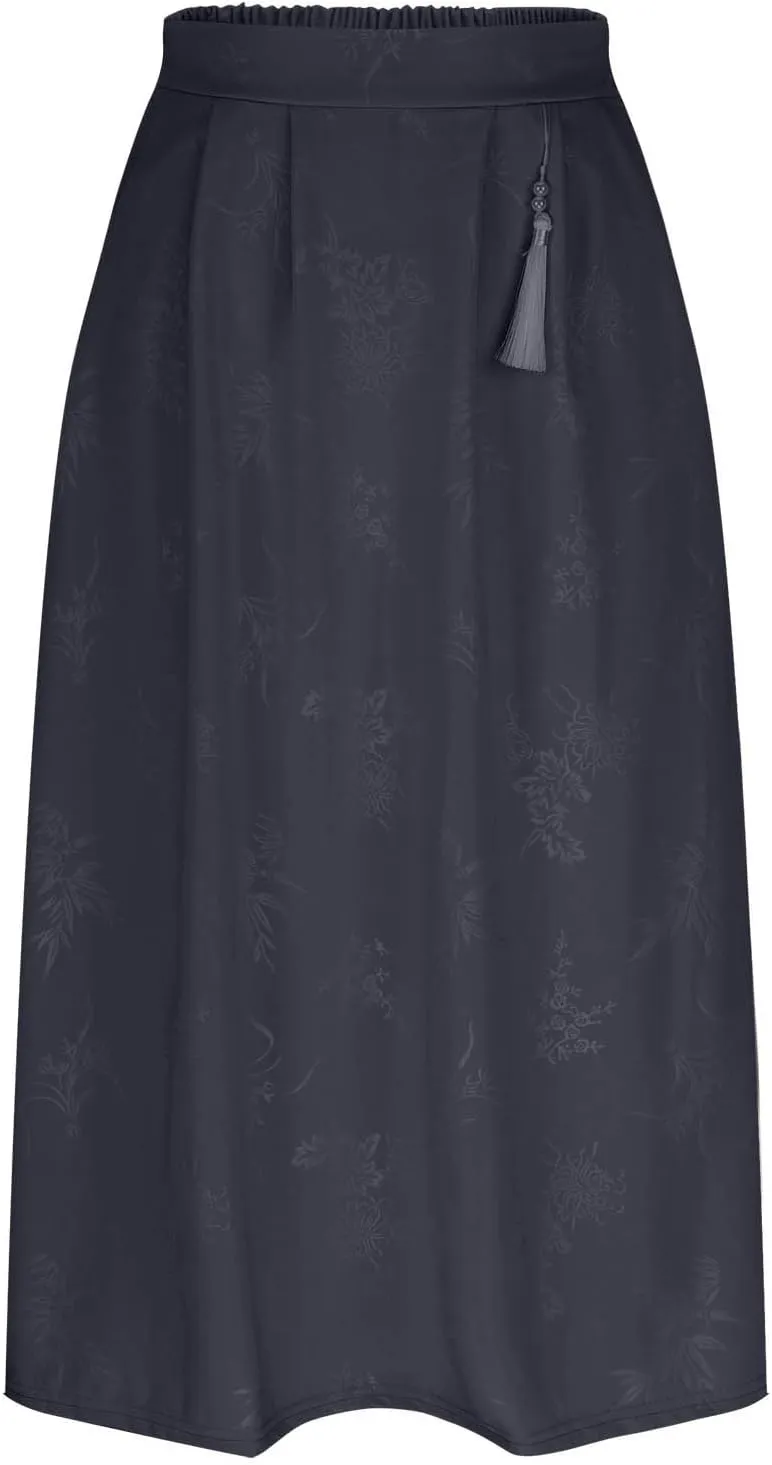Floral Print Loose Fit Skirt for Women Maxi Long Midi Knee High Modest High Cut Skirt Women 2025 Trendy Y2K
