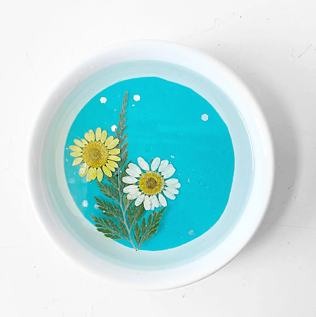 Floral Round Trinket Dish