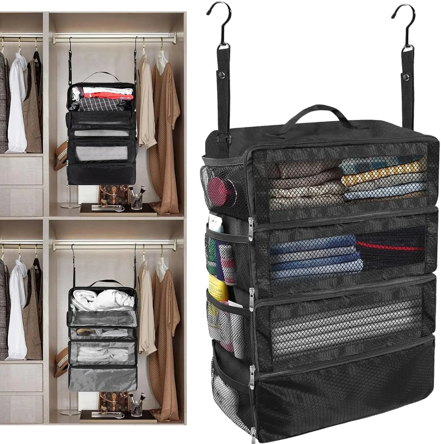 Foldable Travel Clothes Storage Bag Unique Foldable Clothing Storage Bag With Multiple Sections For Neat Arrangement