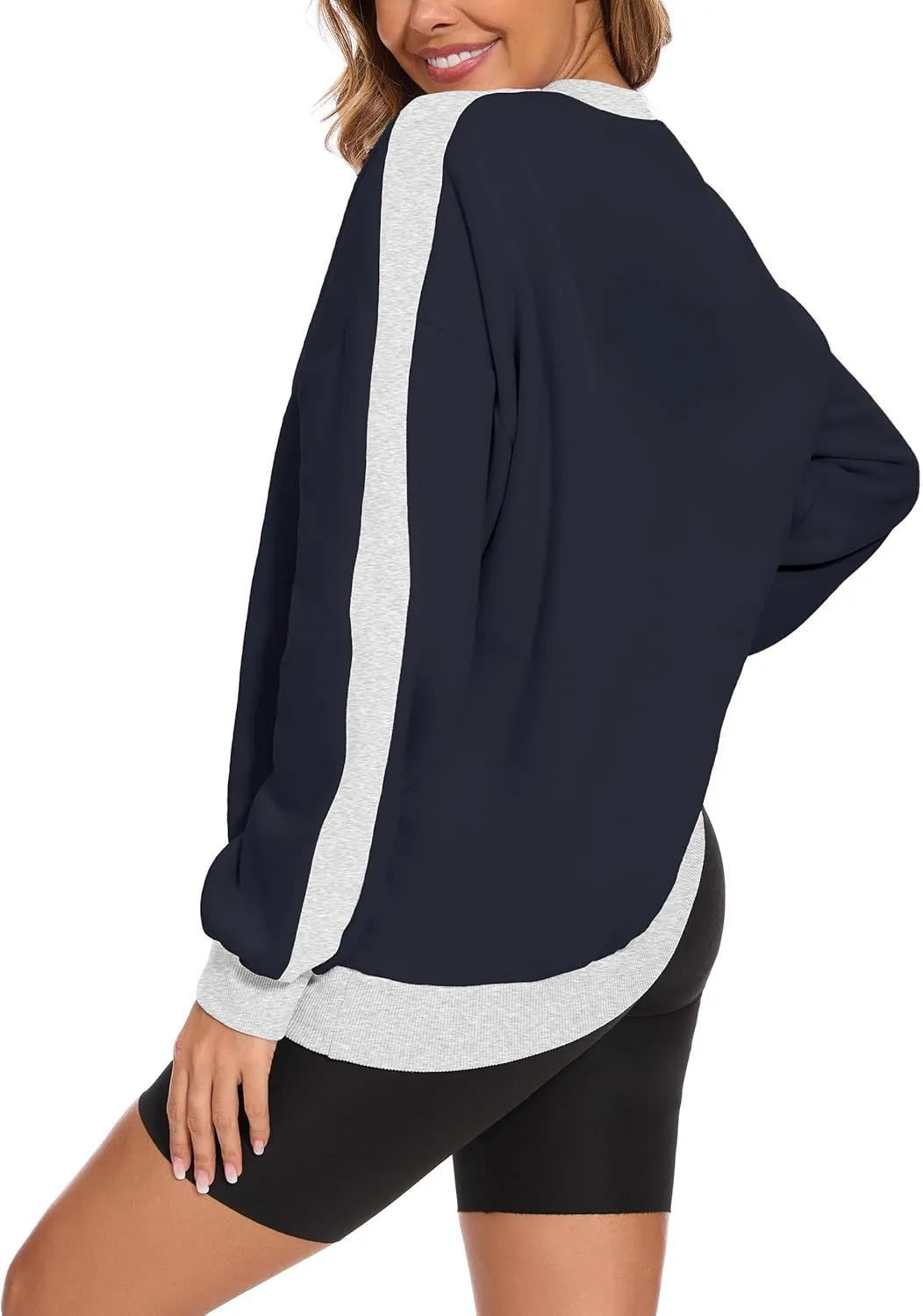FUPHINE 2024 Women's Colour Blocking Fleece Oversized Warm Trendy Fall Winter Fashion Sweatshirt