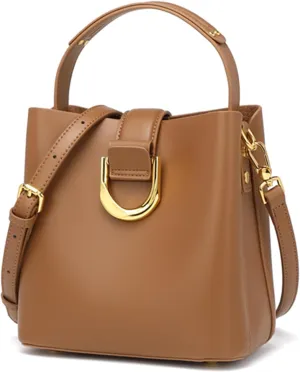 Genuine Leather Bucket Handbag for Women Fashion Top Handle Satchel Purse Ladies Large Capacity Crossbody Shoulder Bagbag1501OWOISS