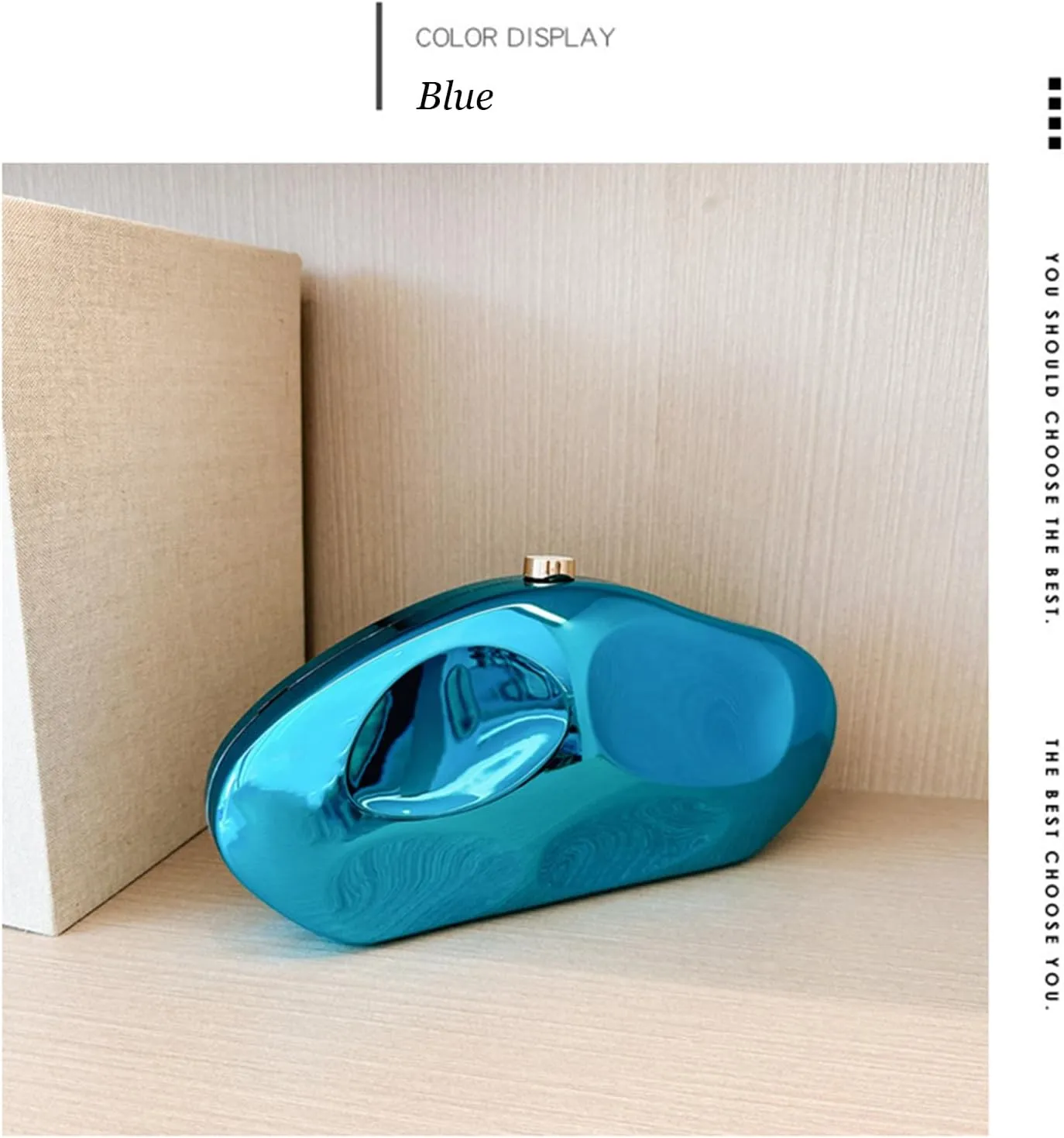 Geometric Acrylic Evening Clutch Purse for Women Metal Chains Unique Handbag for Wedding Party Prom