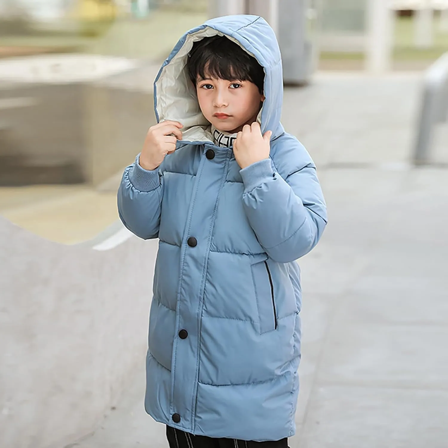 Girls Coat Small Children's Down Padded Jacket Long Cotton Padded Jacket Baby Children's Padded Big Girls Outerwear