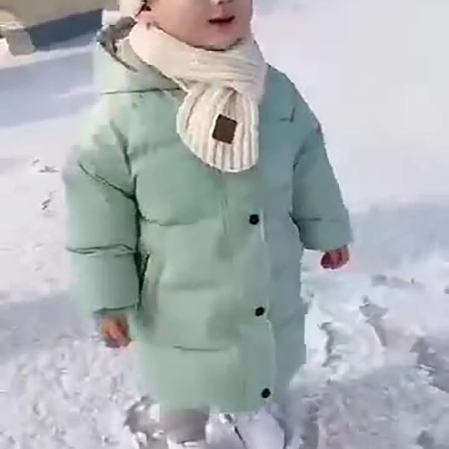 Girls Coat Small Children's Down Padded Jacket Long Cotton Padded Jacket Baby Children's Padded Big Girls Outerwear