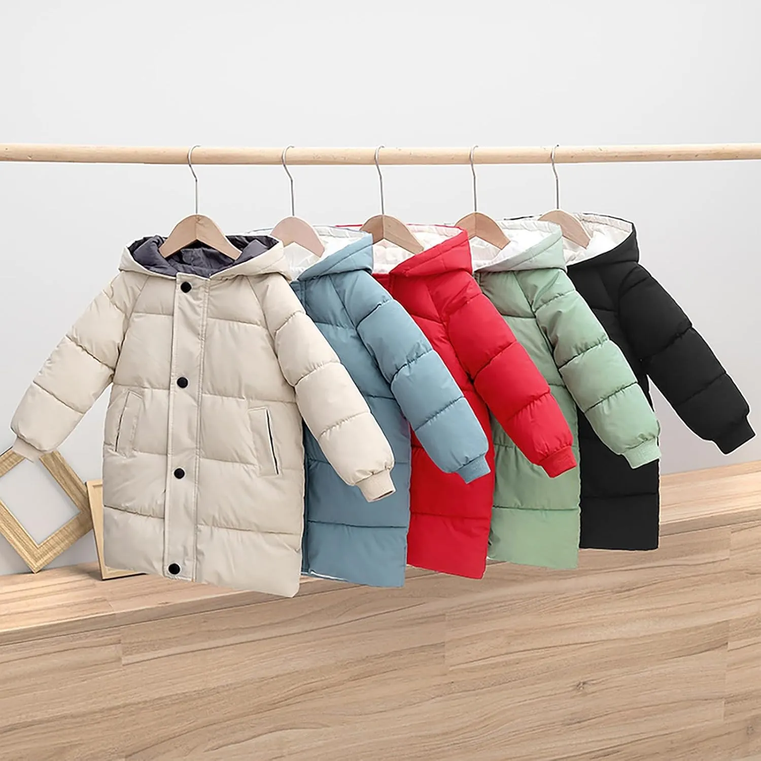 Girls Coat Small Children's Down Padded Jacket Long Cotton Padded Jacket Baby Children's Padded Big Girls Outerwear