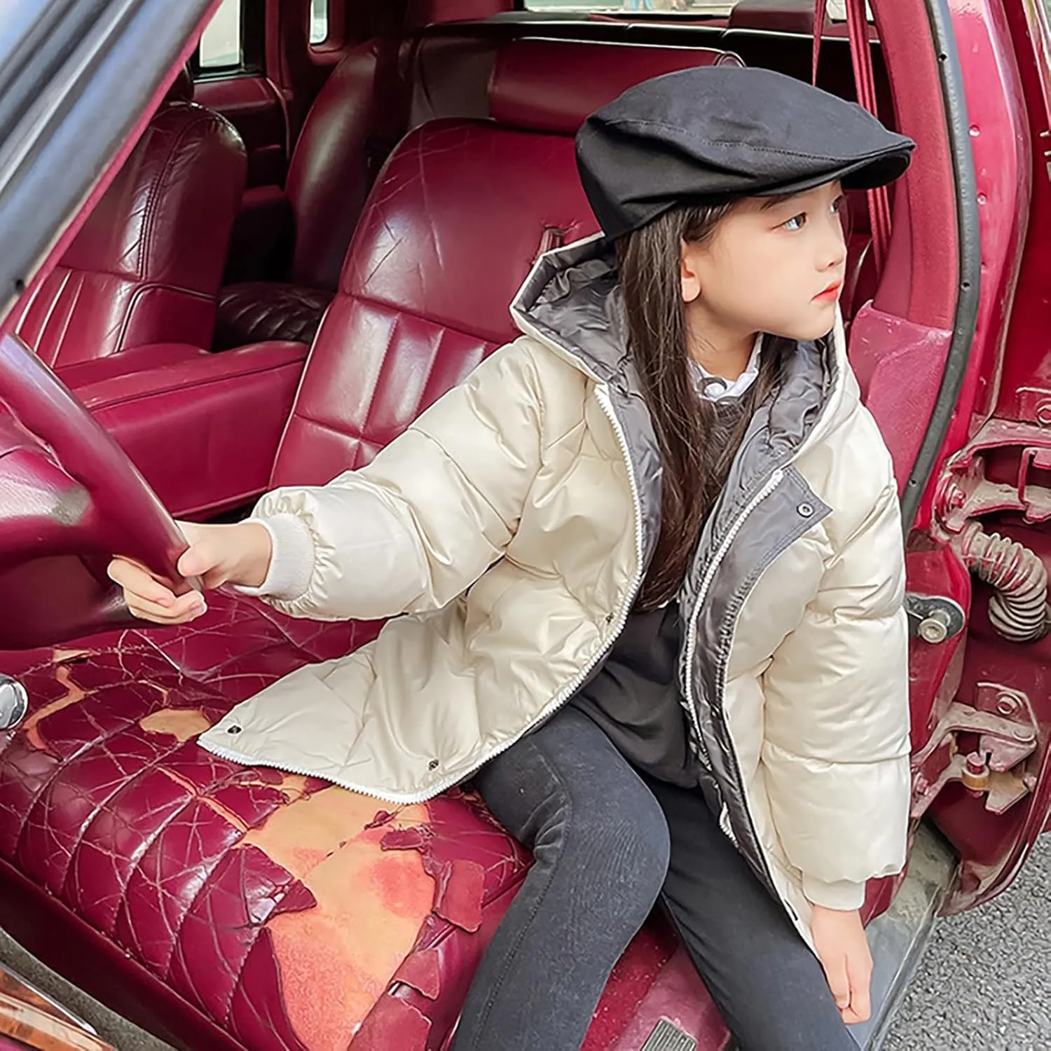 Girls Coat Small Children's Down Padded Jacket Long Cotton Padded Jacket Baby Children's Padded Big Girls Outerwear