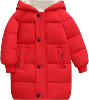 Girls Coat Small Children's Down Padded Jacket Long Cotton Padded Jacket Baby Children's Padded Big Girls Outerwear