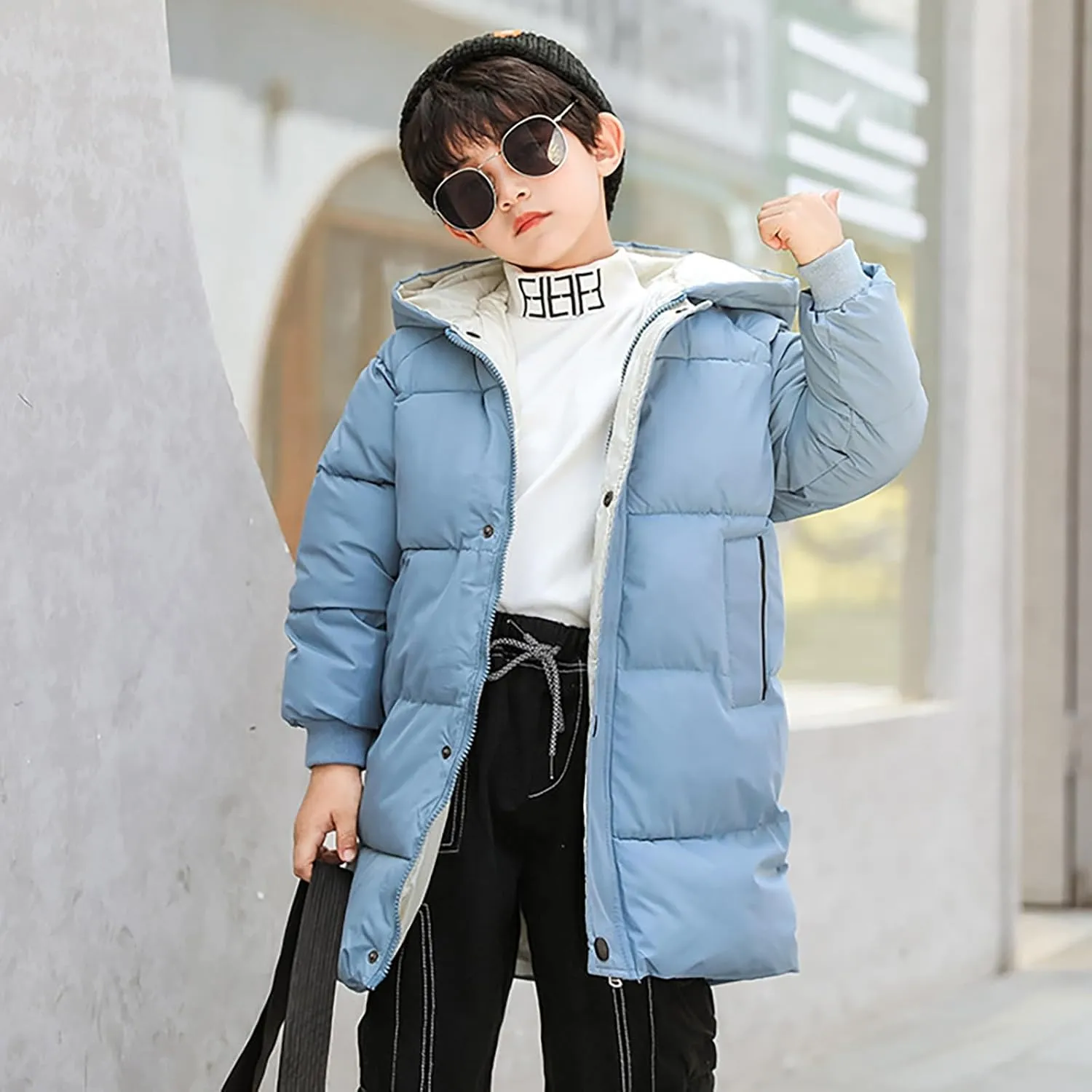 Girls Coat Small Children's Down Padded Jacket Long Cotton Padded Jacket Baby Children's Padded Big Girls Outerwear